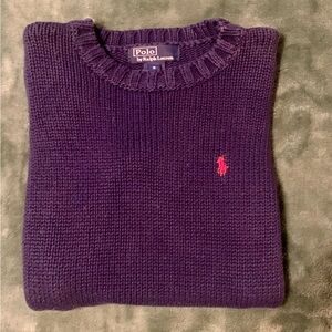 Polo Ralph Lauren Heavy Cotton Pull Over Sweater, Color: Navy Size: Boy 5